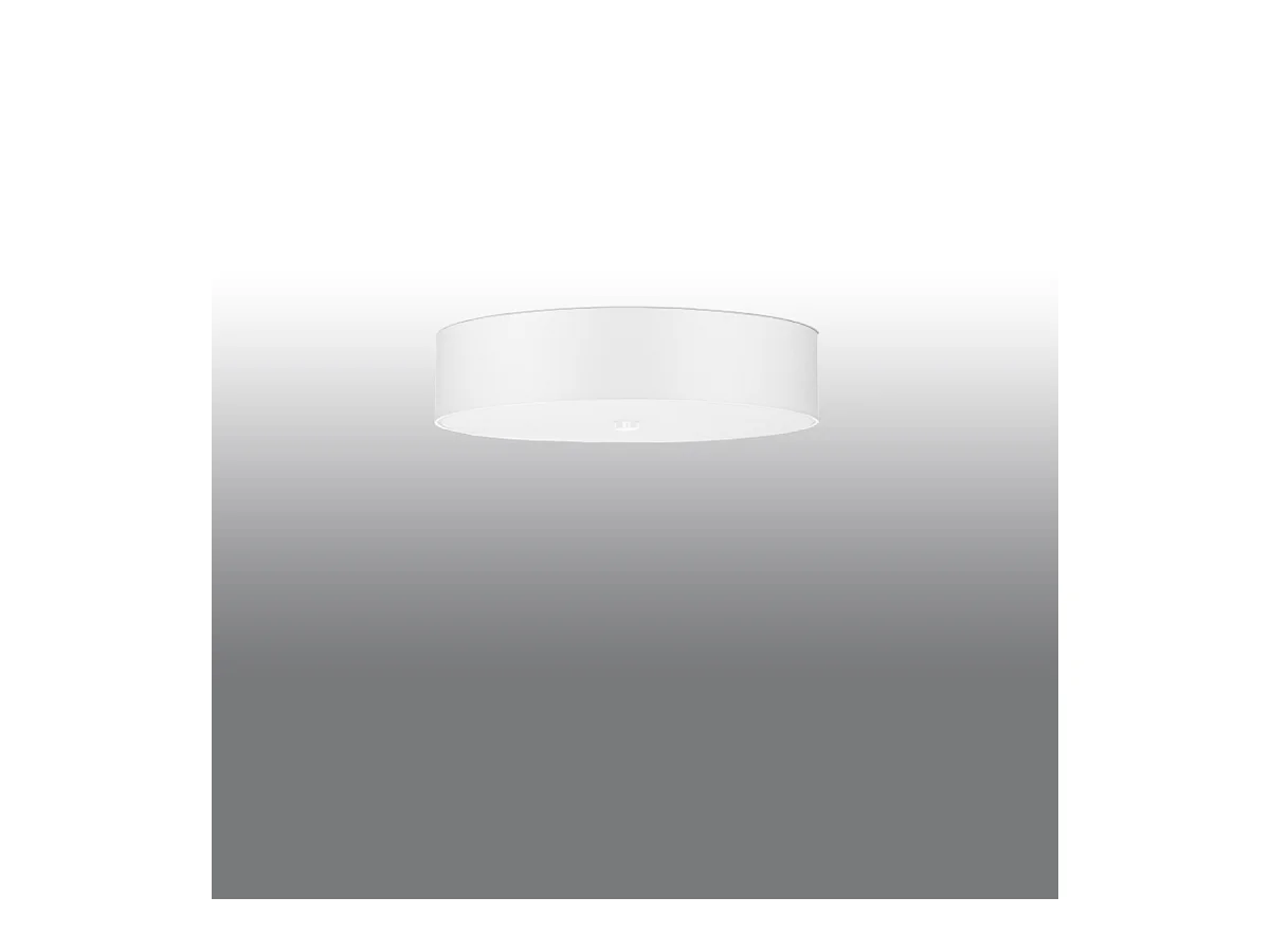 Plafony minimalistyczny Kalmaris, tkanina/szkło/stal - 5 źródło światła 3000K - L.50 x H.16 cm - biały