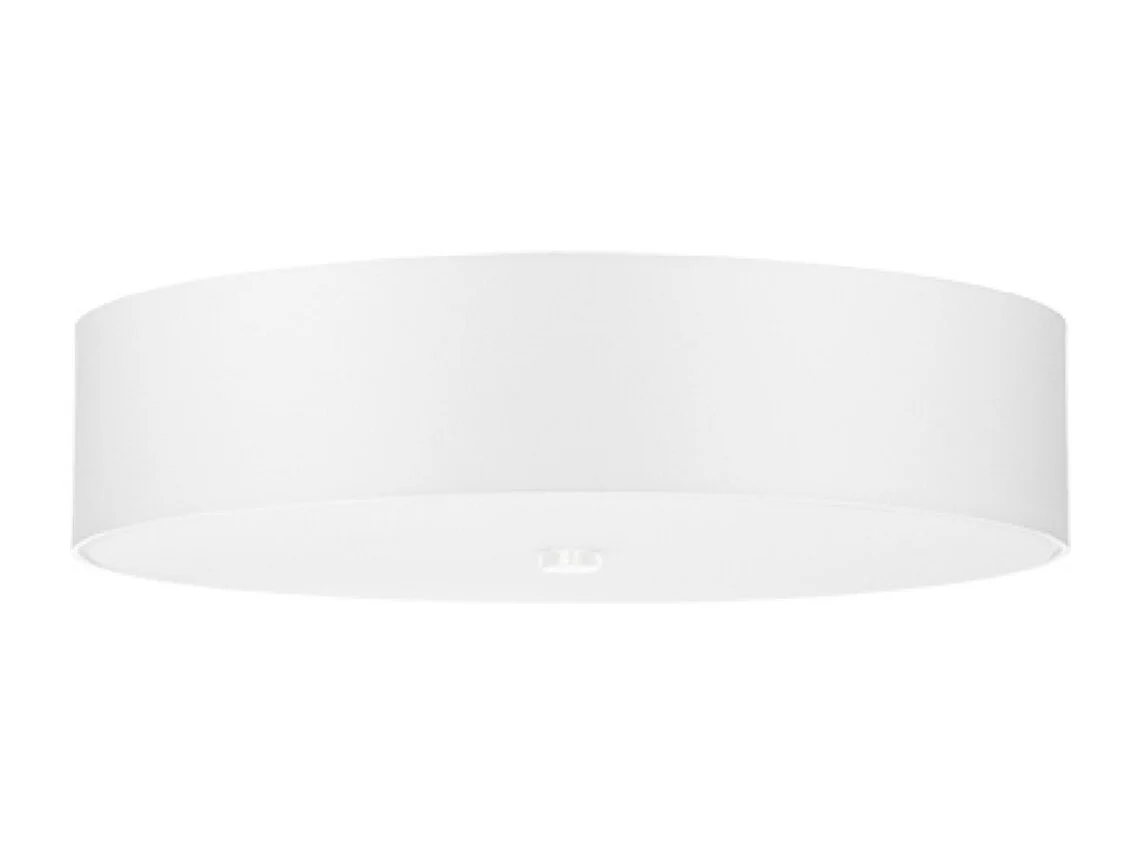 Plafonniers Kalmaris minimaliste en tissu/verre/acier - 5 sources lumineuses 3000K - L.50 x H.16 cm - blanc