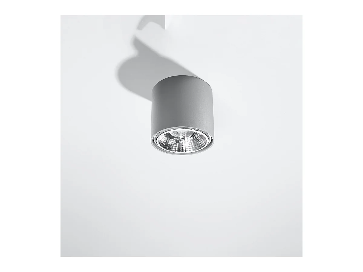 Plafonniers Qioli moderne en aluminium - 1 sources lumineuses 3000K - L.12 x H.11 cm - gris