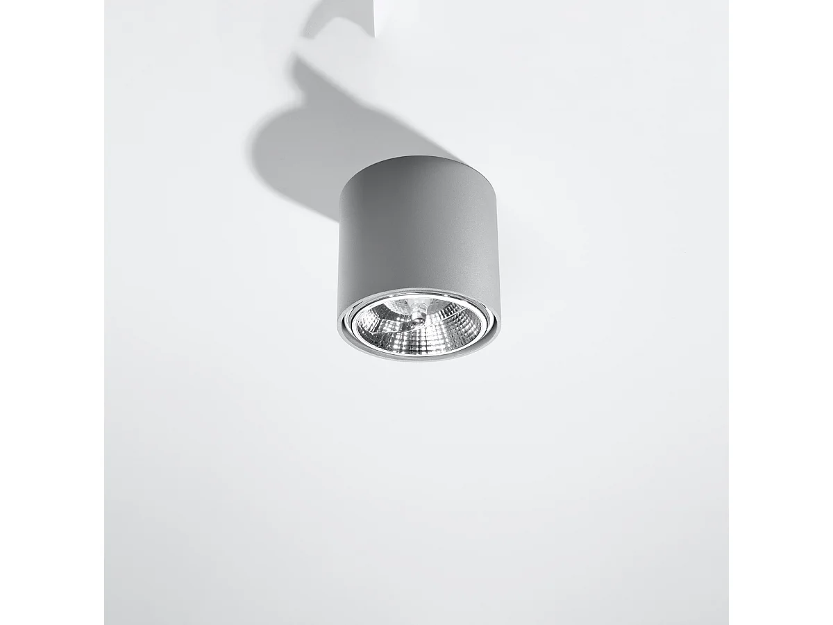 Plafonniers Qioli moderne en aluminium - 1 sources lumineuses 3000K - L.12 x H.11 cm - gris