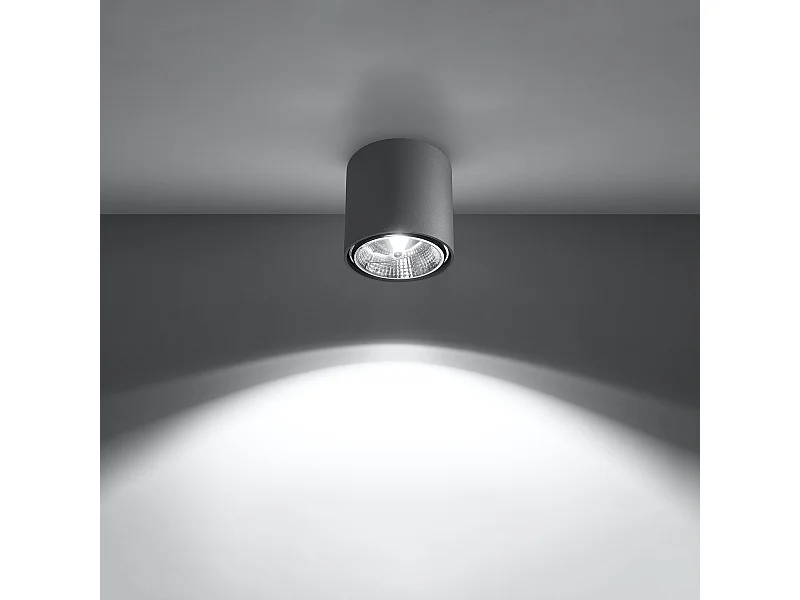 Plafonniers Qioli moderne en aluminium - 1 sources lumineuses 3000K - L.12 x H.11 cm - gris