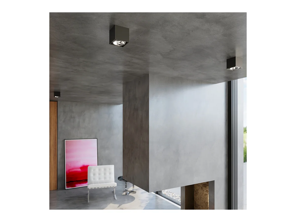 Lampade da soffitto Nexiflex moderno di alluminio - 1 sorgenti luminose 3000K - L.12 x A.11 cm - nero