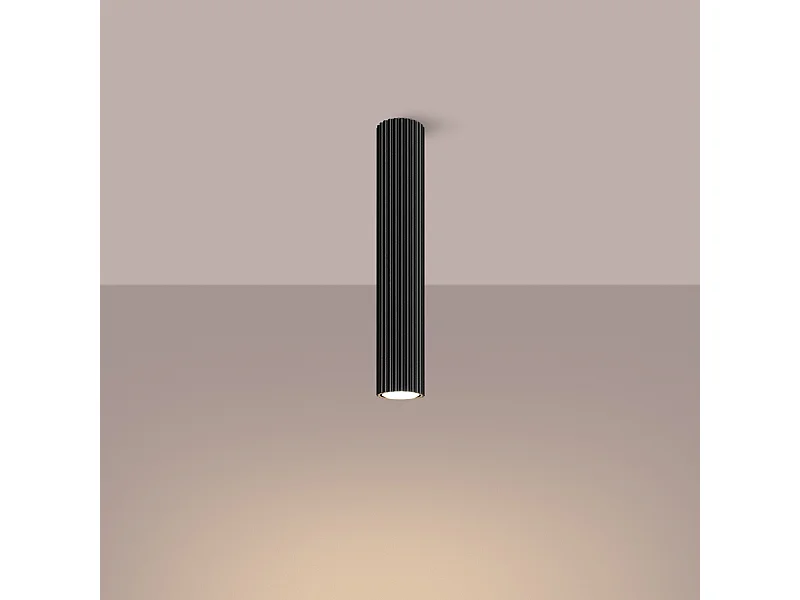 Lampada da soffitto Gloow minimalista di alluminio - 1 sorgenti luminose 3000K - L.6,5 x A.40 cm - nero