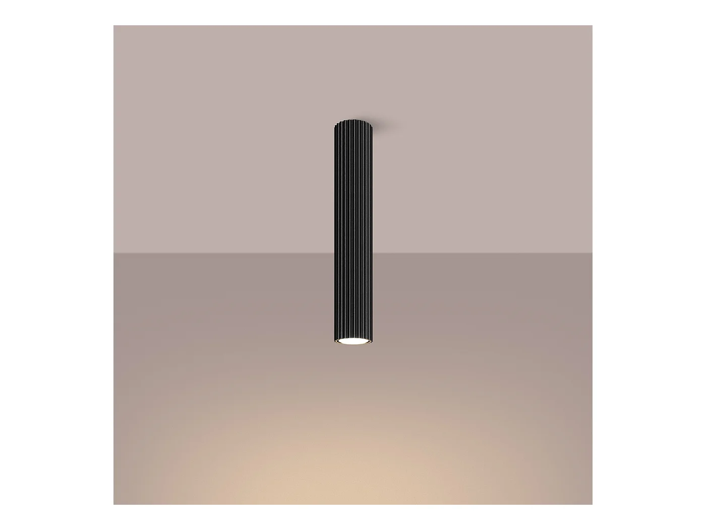 Lampada da soffitto Gloow minimalista di alluminio - 1 sorgenti luminose 3000K - L.6,5 x A.40 cm - nero
