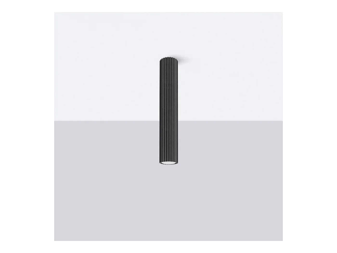 Lampada da soffitto Gloow minimalista di alluminio - 1 sorgenti luminose 3000K - L.6,5 x A.40 cm - nero