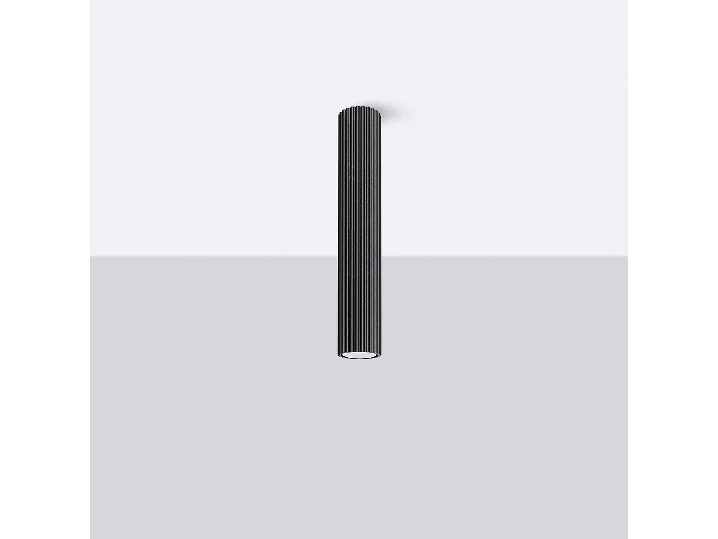 Plafonnier Gloow minimaliste en aluminium - 1 sources lumineuses 3000K - L.6,5 x H.40 cm - noir