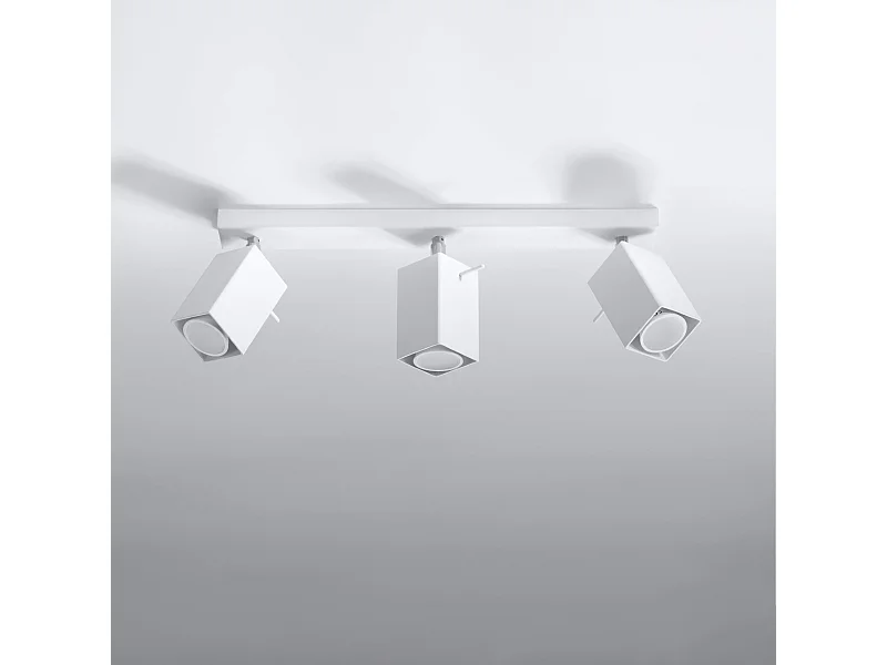 Plafonniers Briow moderne en acier - 3 sources lumineuses 4000K - L.45 x H.16 cm - blanc