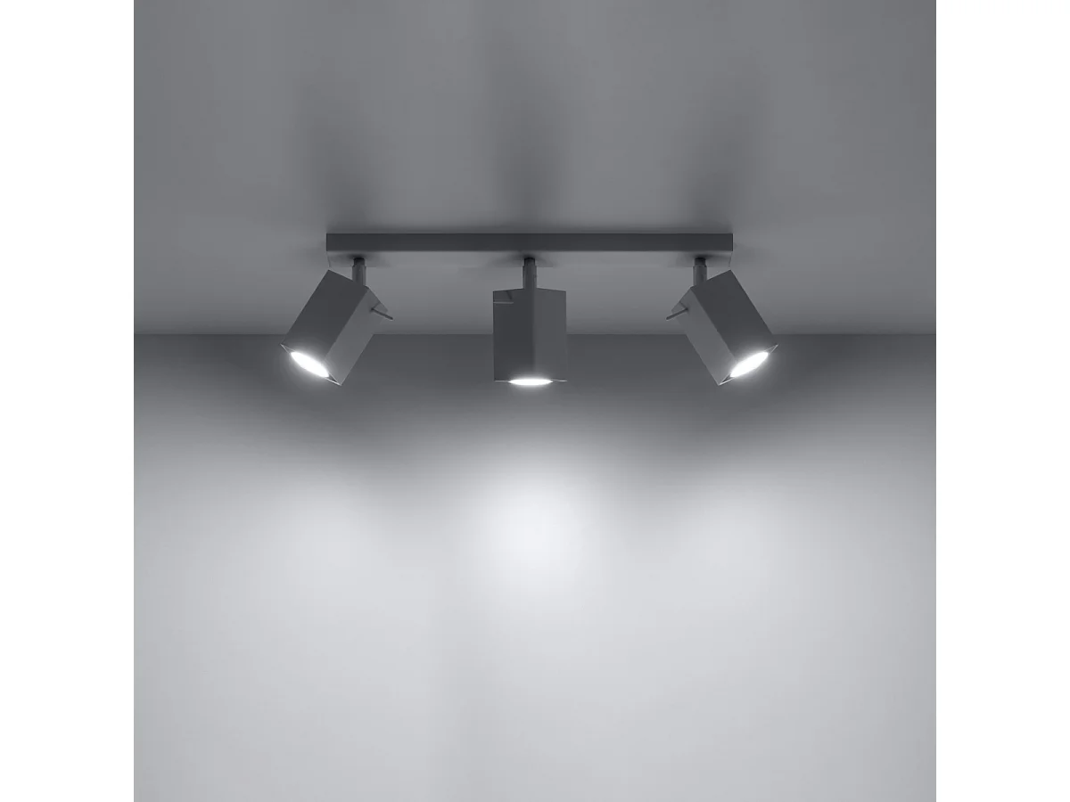 Plafonniers Briow moderne en acier - 3 sources lumineuses 4000K - L.45 x H.16 cm - blanc