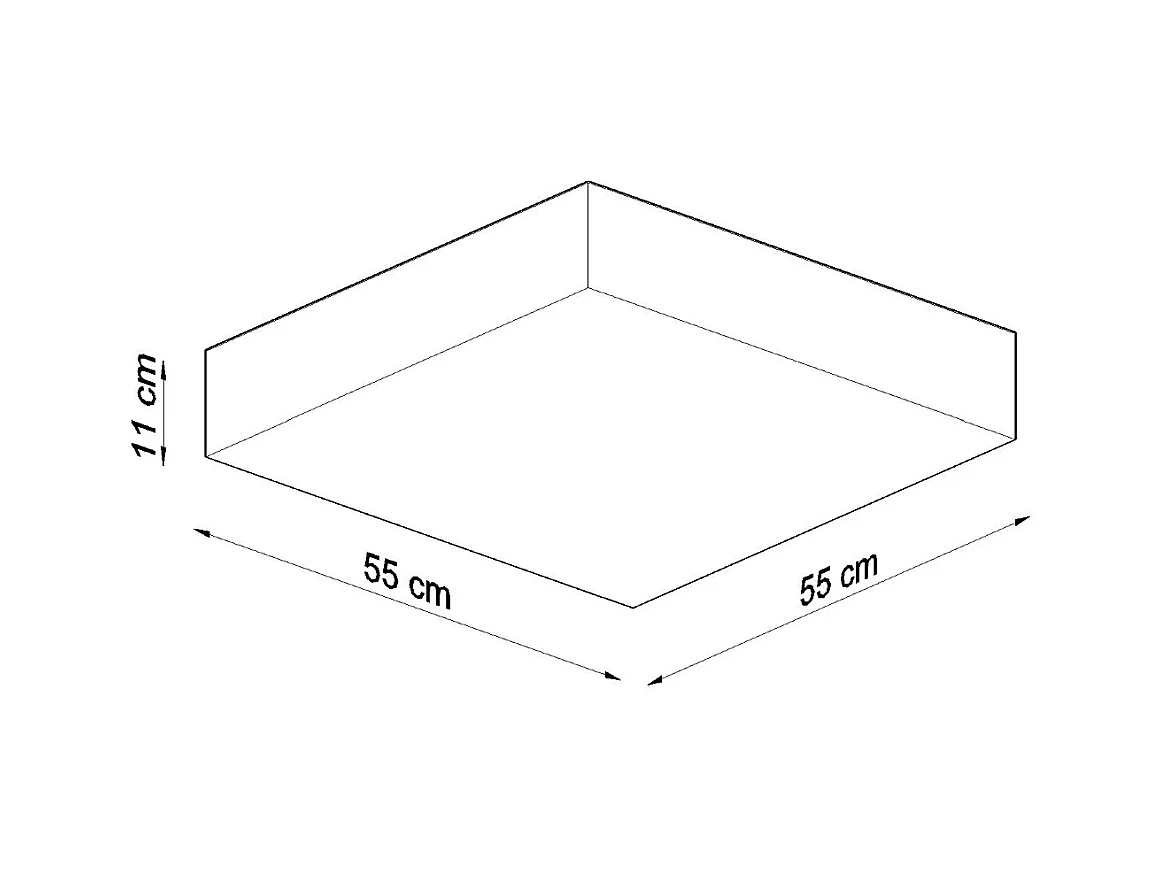Plafony minimalistyczny Care, PVC - 4 źródło światła 3000K - L.55 x H.11 cm - czarny