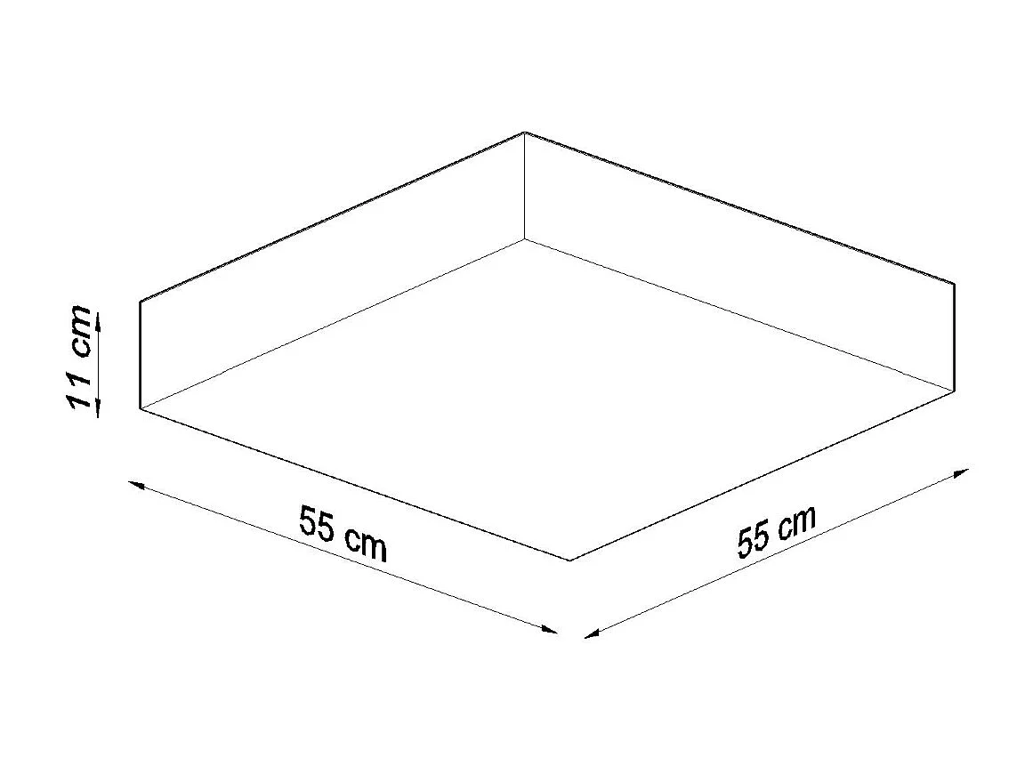 Plafonniers Care minimaliste en PVC - 4 sources lumineuses 3000K - L.55 x H.11 cm - noir