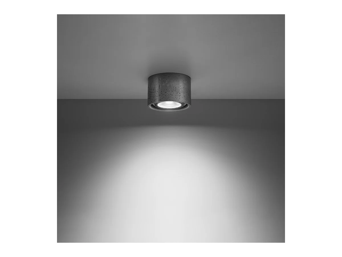 Plafonniers Blaze industriel en béton - 1 sources lumineuses 3000K - L.14 x H.9 cm - gris