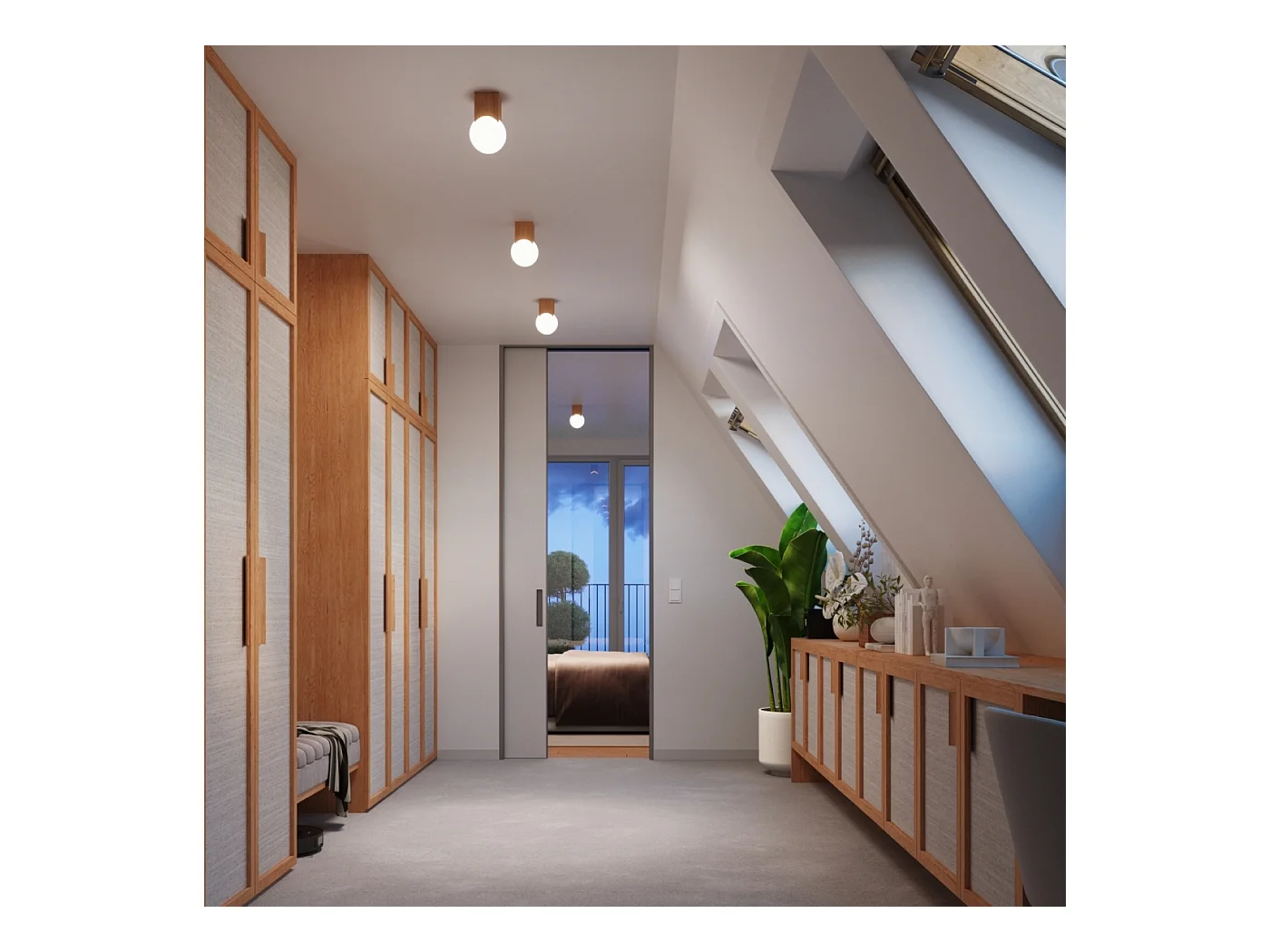 Plafonnier Lumivere minimaliste en bois/verre - 1 sources lumineuses 3000K - L.12 x H.19 cm - bois naturel/blanc