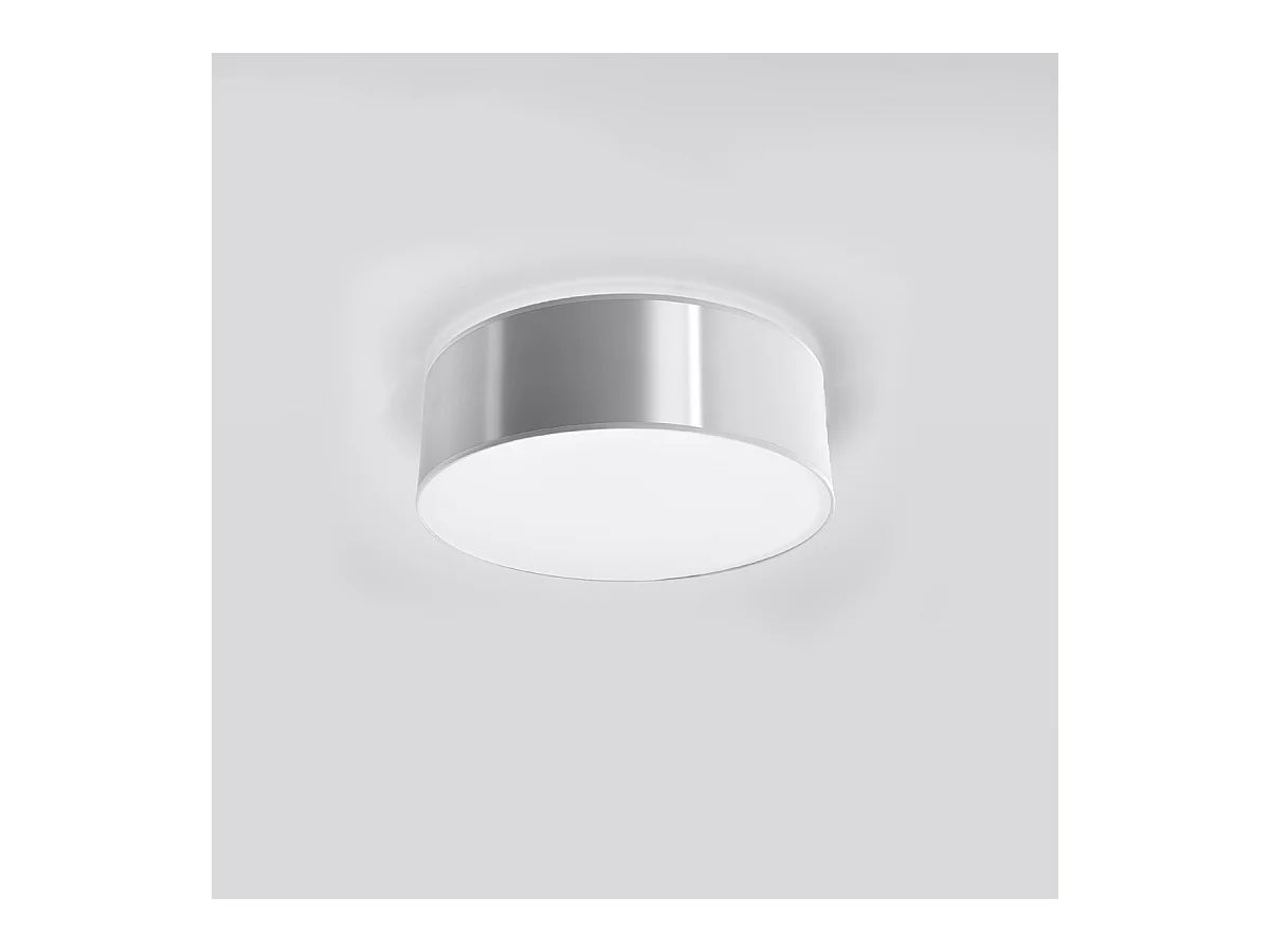 Plafonniers Cercle minimaliste en PVC - 1 sources lumineuses 3000K - L.25 x H.11 cm - gris