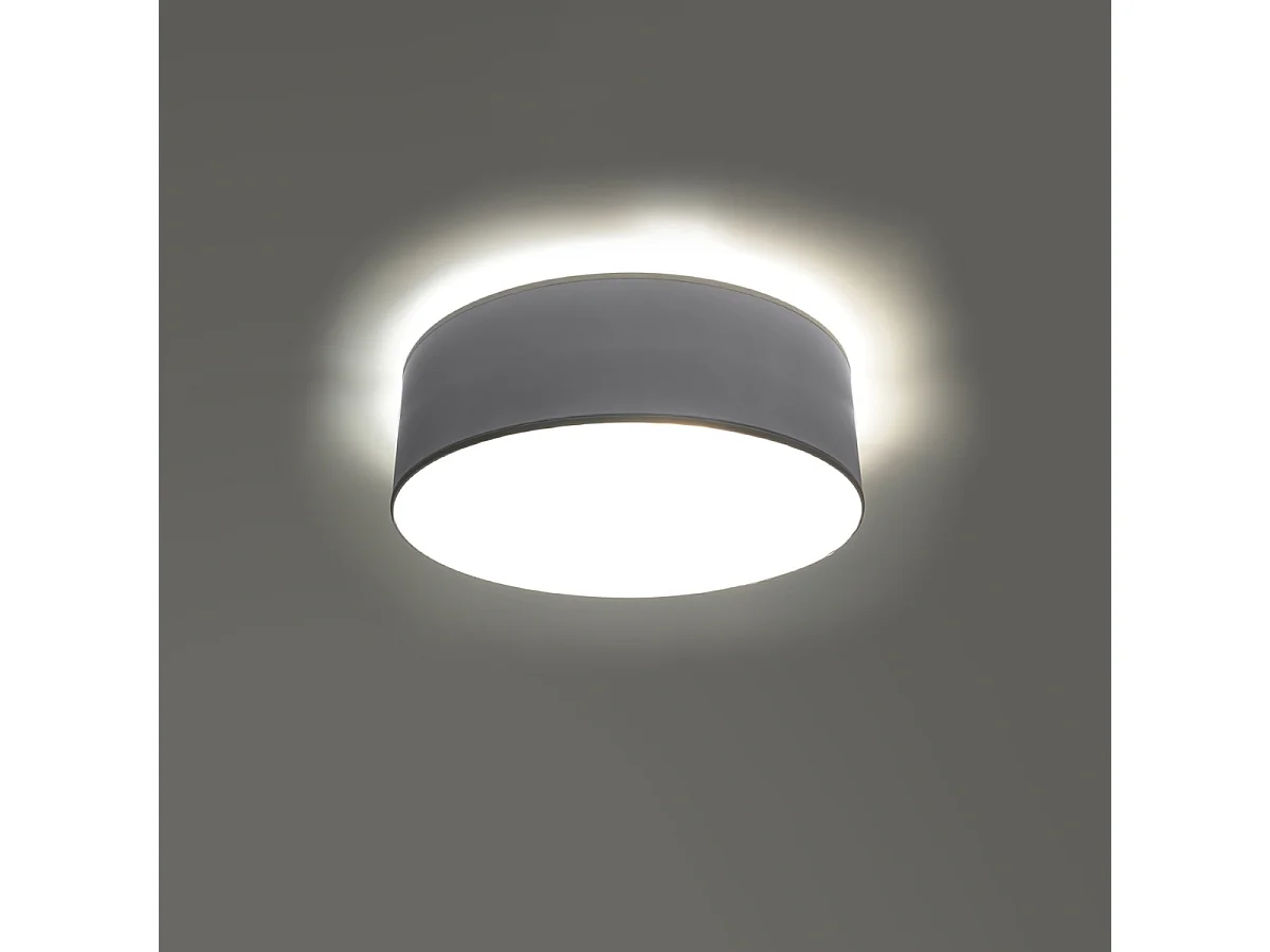 Plafonniers Cercle minimaliste en PVC - 1 sources lumineuses 3000K - L.25 x H.11 cm - gris
