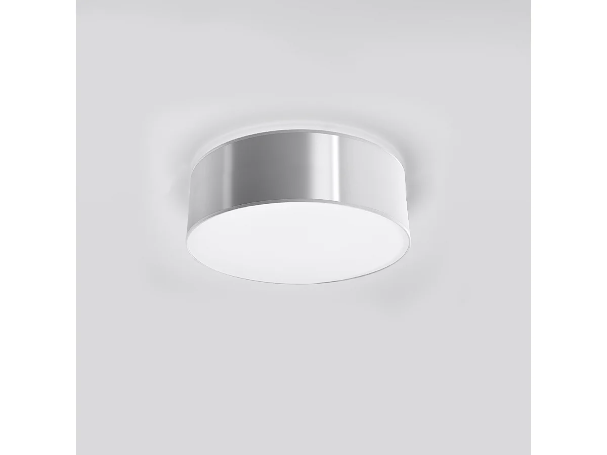 Plafonniers Cercle minimaliste en PVC - 1 sources lumineuses 3000K - L.25 x H.11 cm - gris