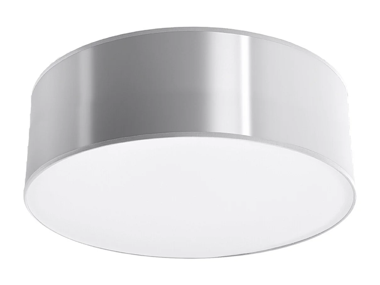Plafonniers Cercle minimaliste en PVC - 1 sources lumineuses 3000K - L.25 x H.11 cm - gris