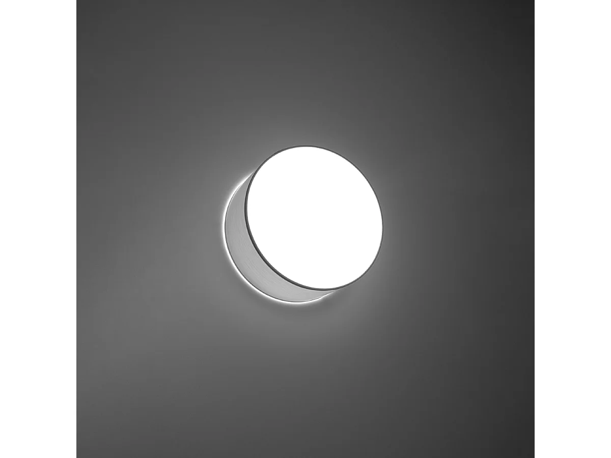 Plafonniers Cercle minimaliste en PVC - 1 sources lumineuses 3000K - L.25 x H.11 cm - gris