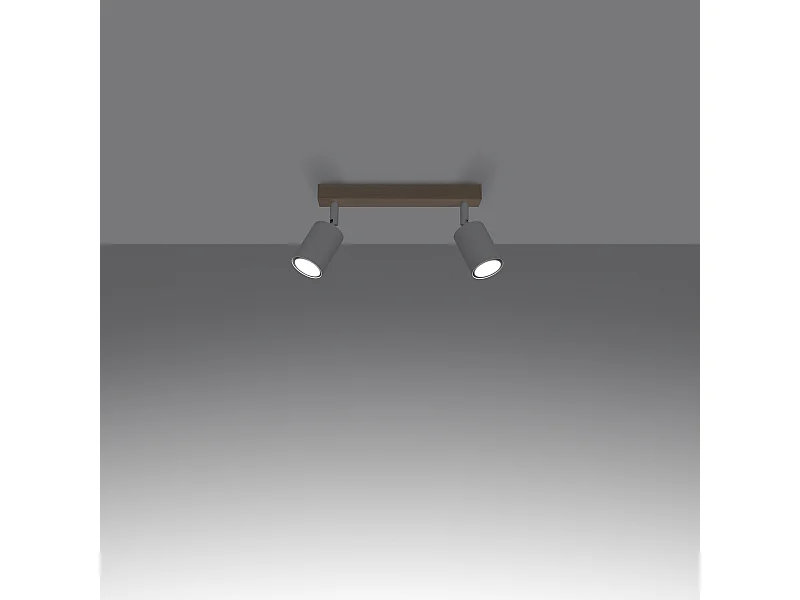 Plafondlampen Flare modern van  - 2 lichtbronnen 3000K - L.46 x H.17,5 cm - wit hout