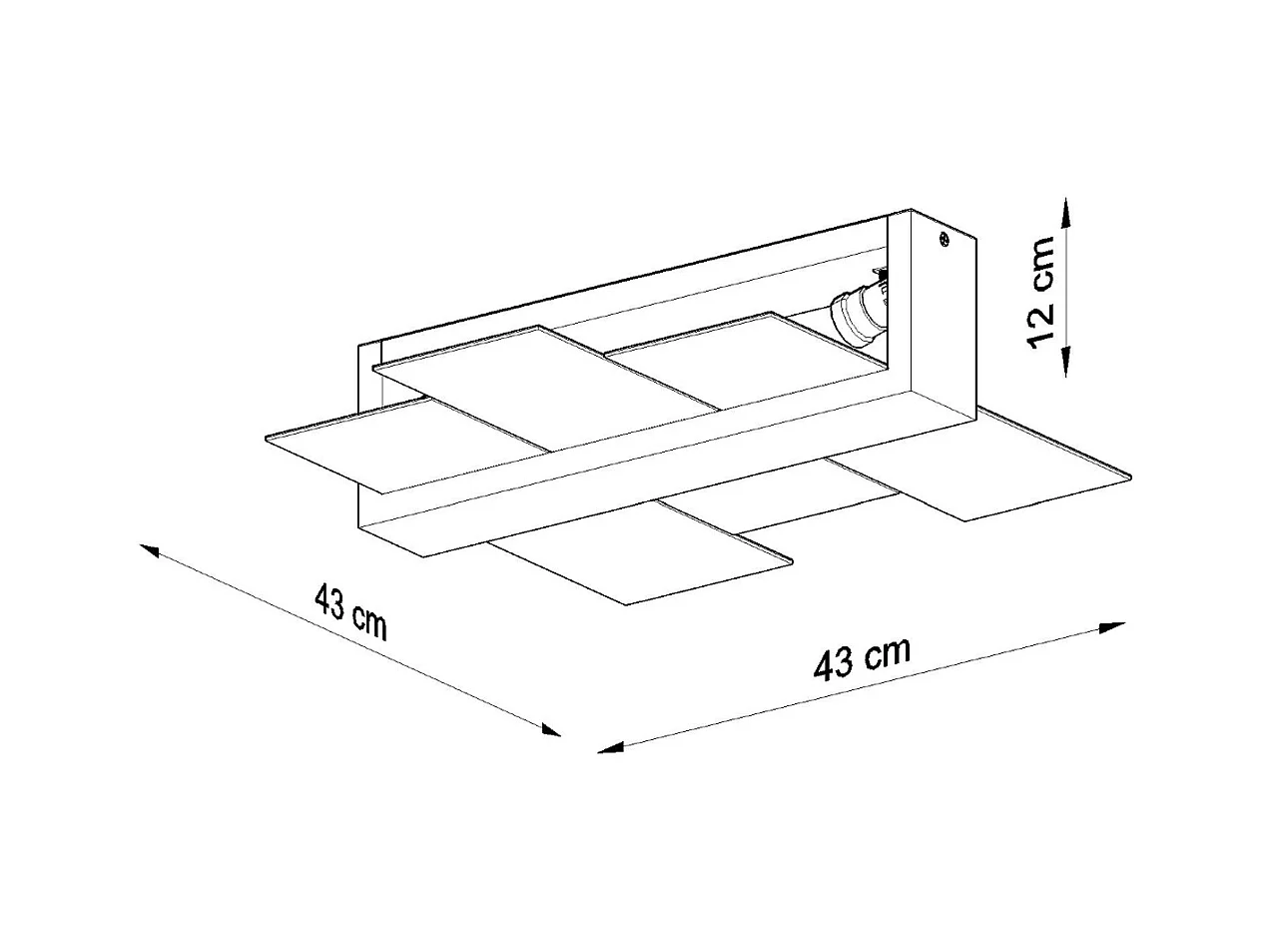 Lampade da soffitto Ignis scandinavo di legno/vetro - 2 sorgenti luminose 4000K - L.43 x A.12 cm - legno naturale