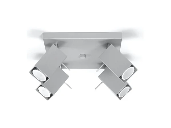 Plafonniers Briow moderne en acier - 4 sources lumineuses 3000K - L.25 x H.16 cm - gris