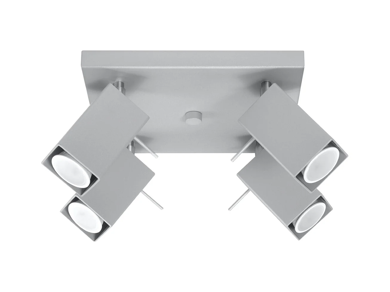 Plafonniers Briow moderne en acier - 4 sources lumineuses 3000K - L.25 x H.16 cm - gris