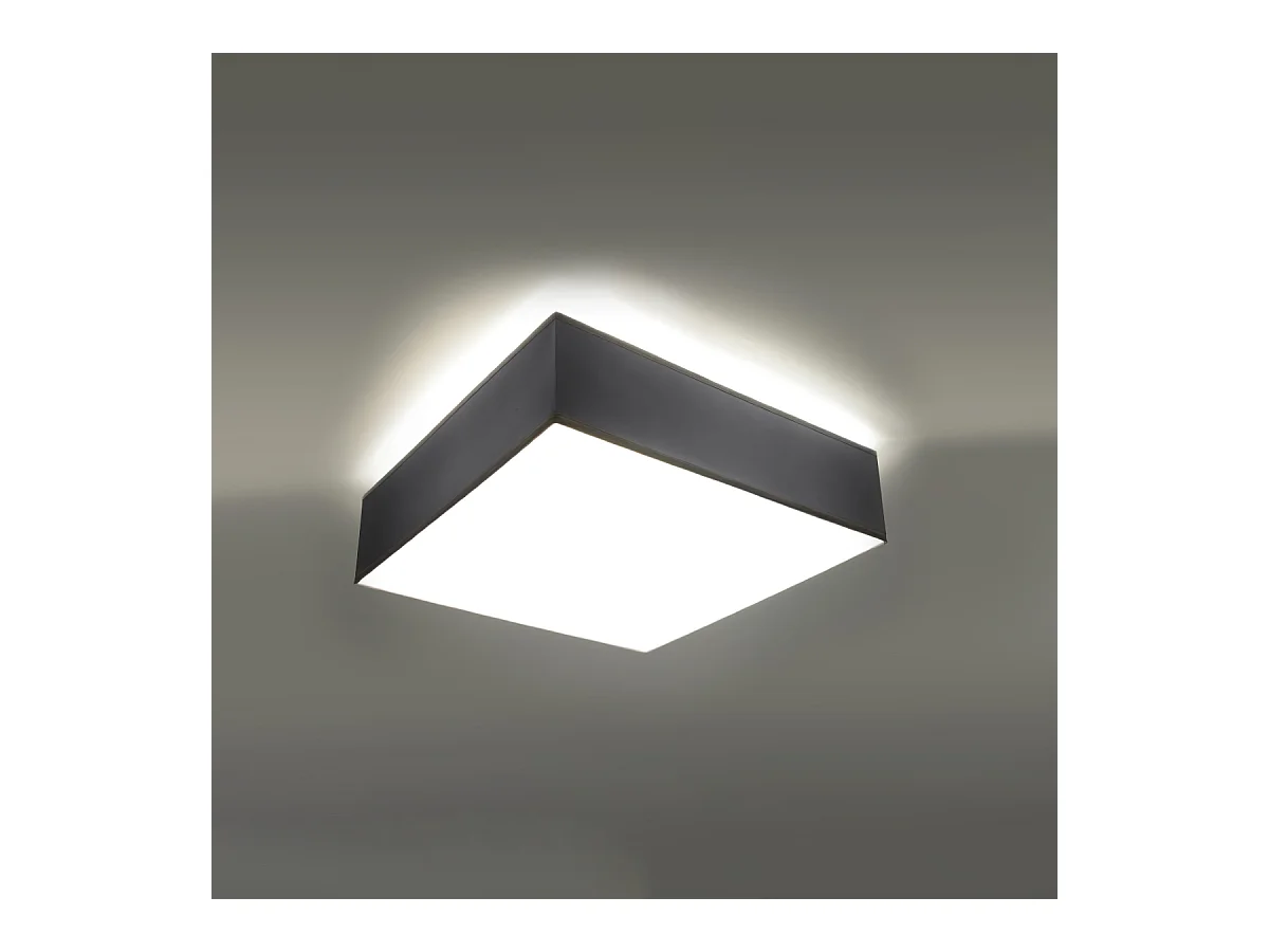 Plafonniers Care minimaliste en PVC - 2 sources lumineuses 3000K - L.35 x H.11 cm - gris