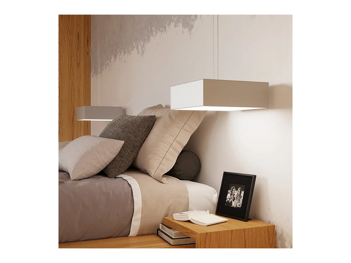 Plafonniers Care minimaliste en PVC - 2 sources lumineuses 3000K - L.35 x H.11 cm - gris