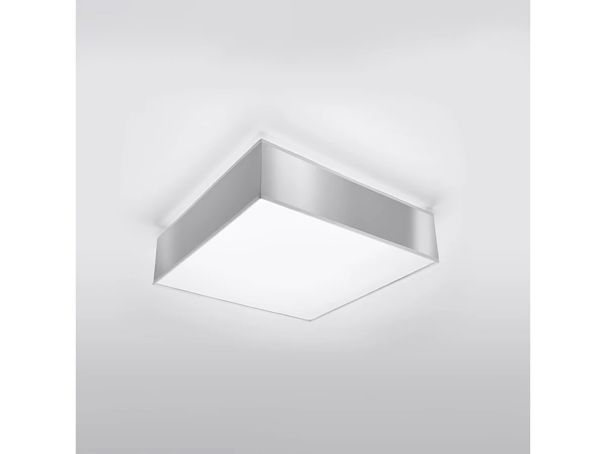 Plafonniers Care minimaliste en PVC - 2 sources lumineuses 3000K - L.35 x H.11 cm - gris