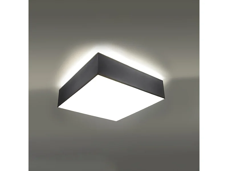 Plafonniers Care minimaliste en PVC - 2 sources lumineuses 3000K - L.35 x H.11 cm - gris