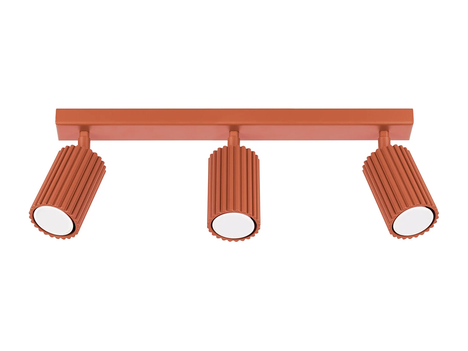 Plafonnier Gloow minimaliste en aluminium - 3 sources lumineuses 3000K - L.45 x H.16,5 cm - ocre rouge