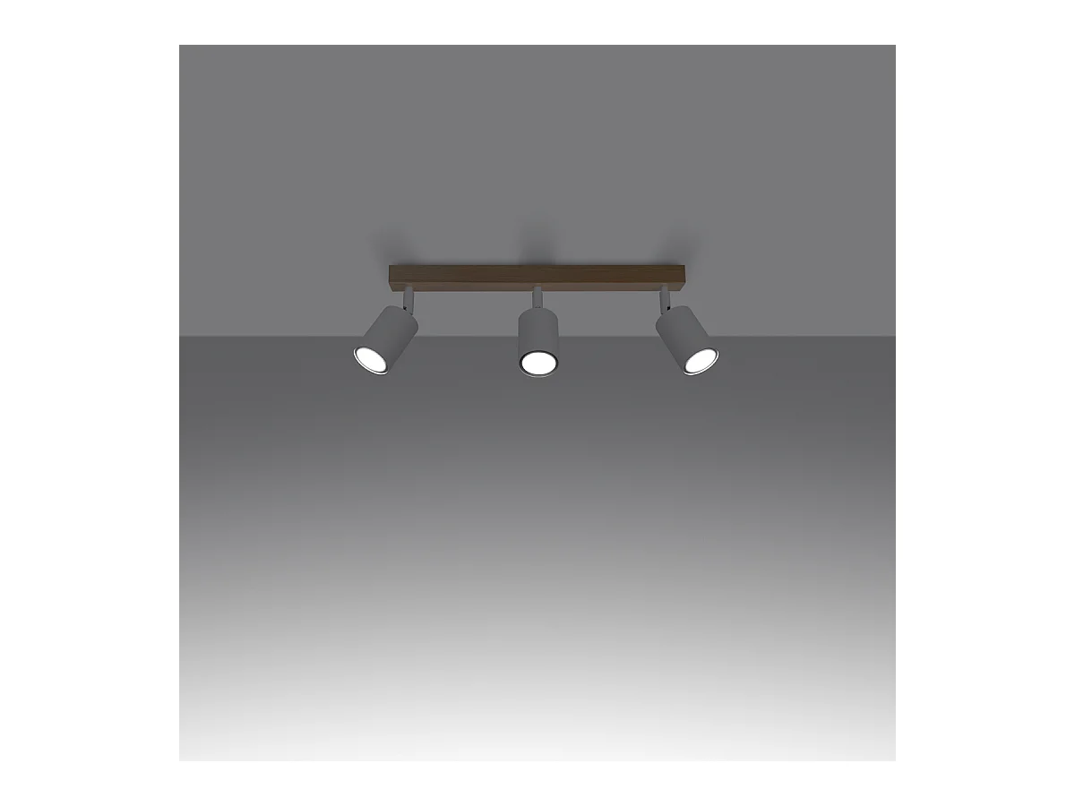 Plafondlampen Flare modern van  - 3 lichtbronnen 4000K - L.61 x H.17,5 cm - wit hout