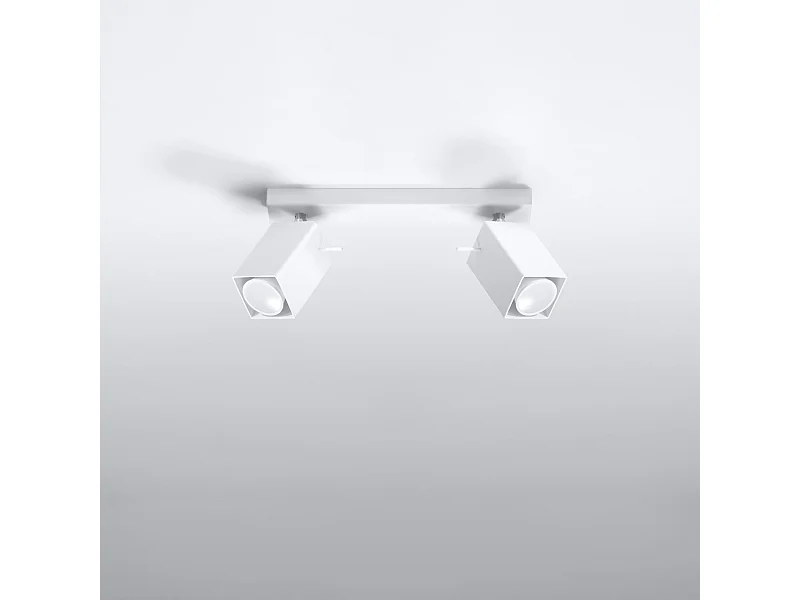 Plafonniers Briow moderne en acier - 2 sources lumineuses 4000K - L.30 x H.16 cm - blanc