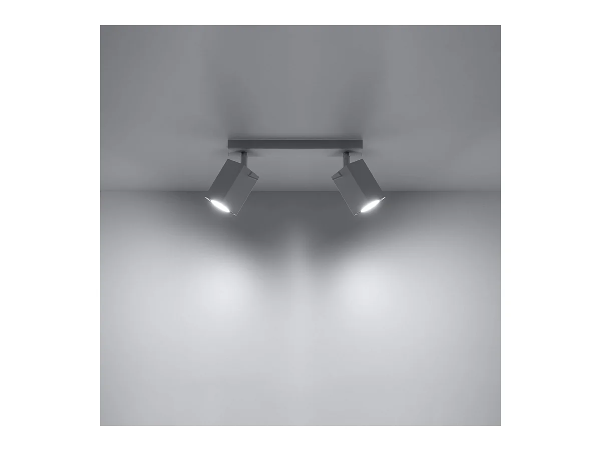 Plafonniers Briow moderne en acier - 2 sources lumineuses 4000K - L.30 x H.16 cm - blanc