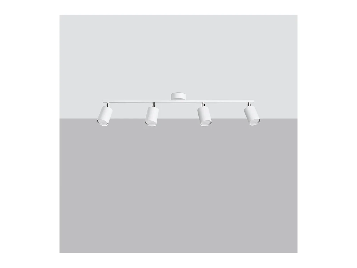 Plafondlampen Torim modern van  - 4 lichtbronnen 3000K - L.100 x H.20 cm - wit