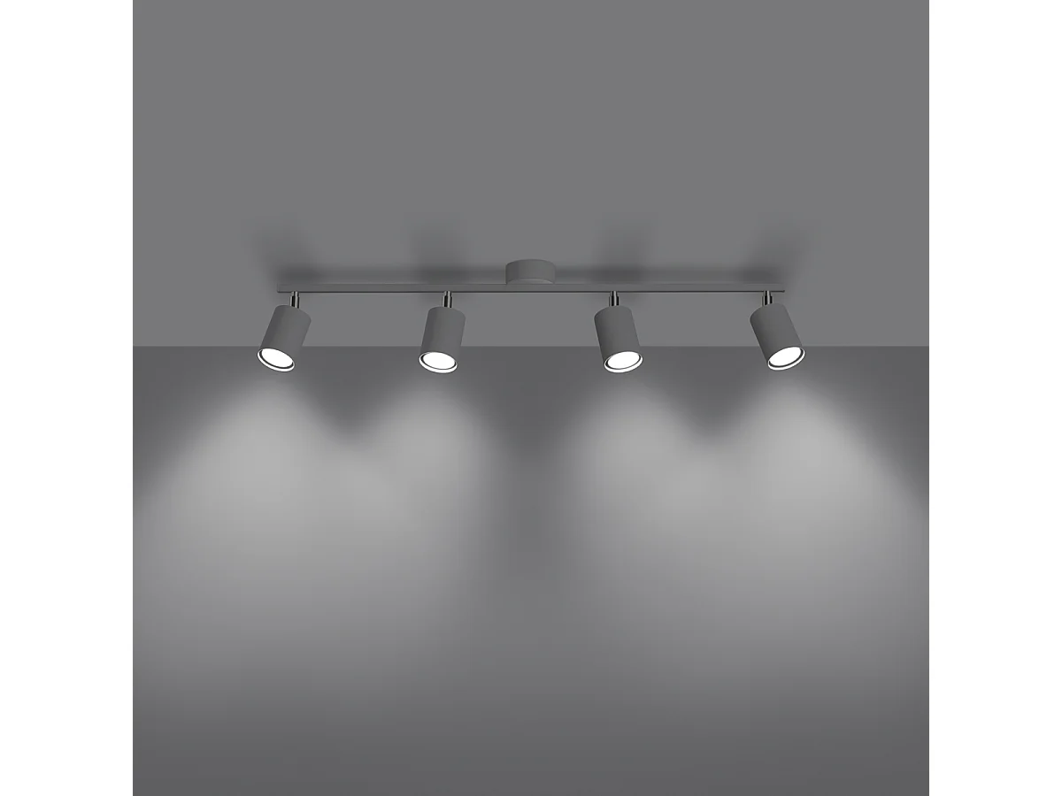 Plafonniers Torim moderne en acier - 4 sources lumineuses 3000K - L.100 x H.20 cm - blanc