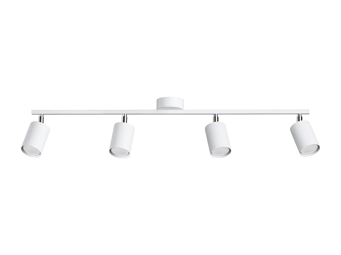 Plafonniers Torim moderne en acier - 4 sources lumineuses 3000K - L.100 x H.20 cm - blanc