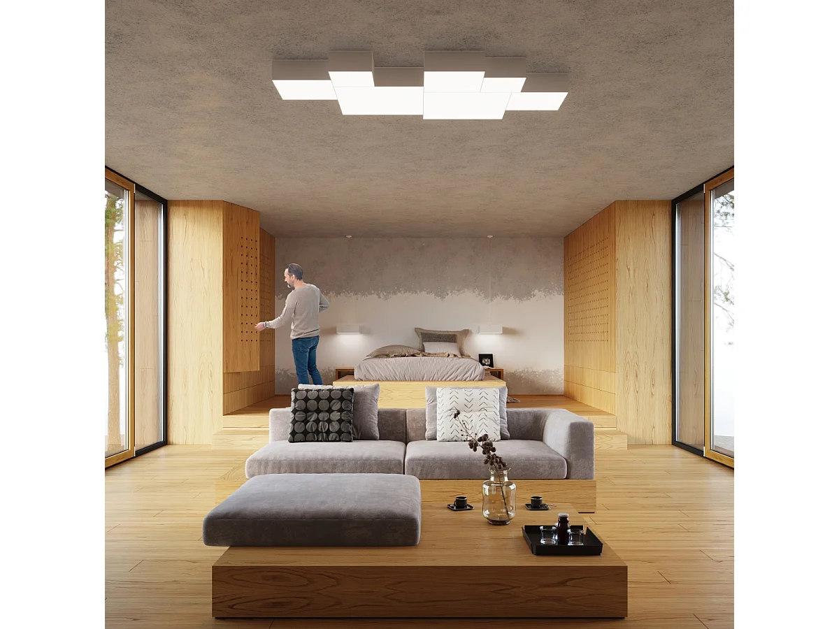 Plafonniers Care minimaliste en PVC - 1 sources lumineuses 3000K - L.25 x H.11 cm - blanc