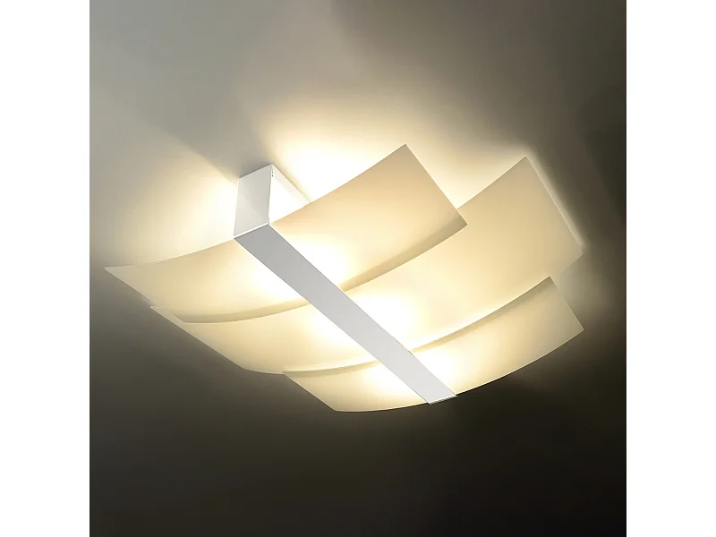 Plafondlampen Zelora modern van  - 3 lichtbronnen 3000K - L.61 x H.7 cm - wit