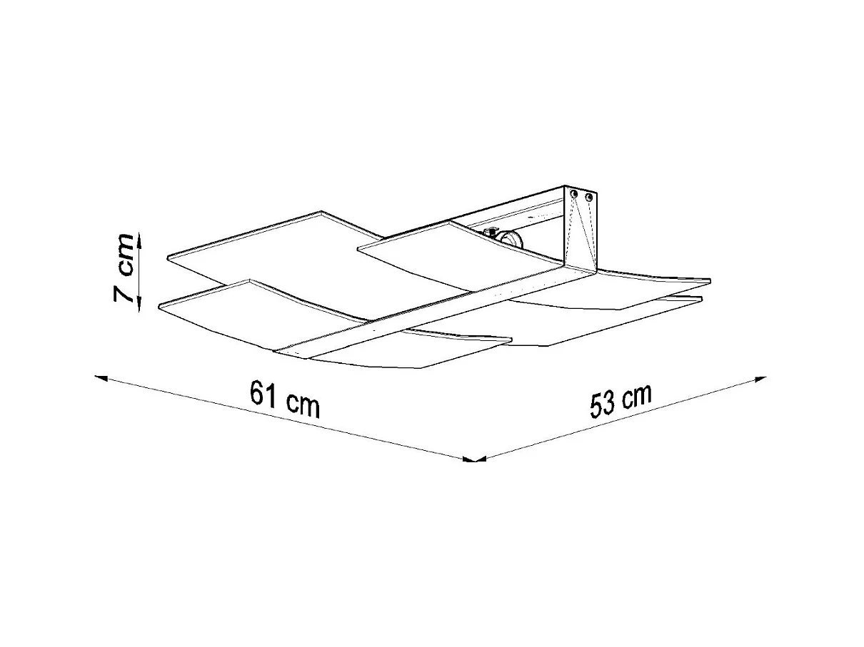 Plafondlampen Zelora modern van  - 3 lichtbronnen 3000K - L.61 x H.7 cm - wit