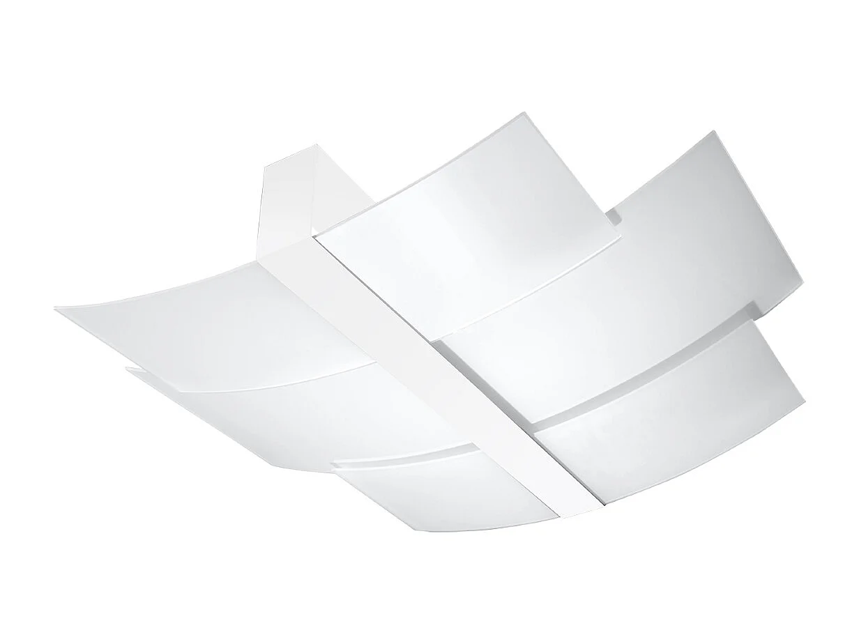 Plafonniers Zelora moderne en acier/verre - 3 sources lumineuses 3000K - L.61 x H.7 cm - blanc