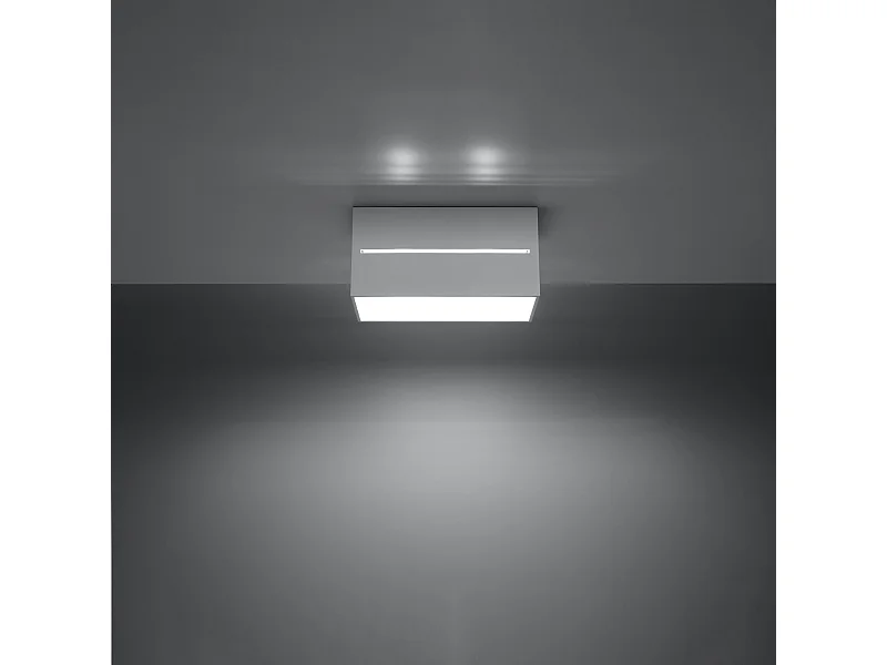 Lampade da soffitto Zorbo maxi moderno di alluminio - 2 sorgenti luminose 3000K - L.20 x A.10 cm - bianco