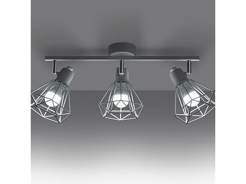 Plafondlampen Lunova modern van  - 3 lichtbronnen 3000K - L.52 x H.19 cm - wit