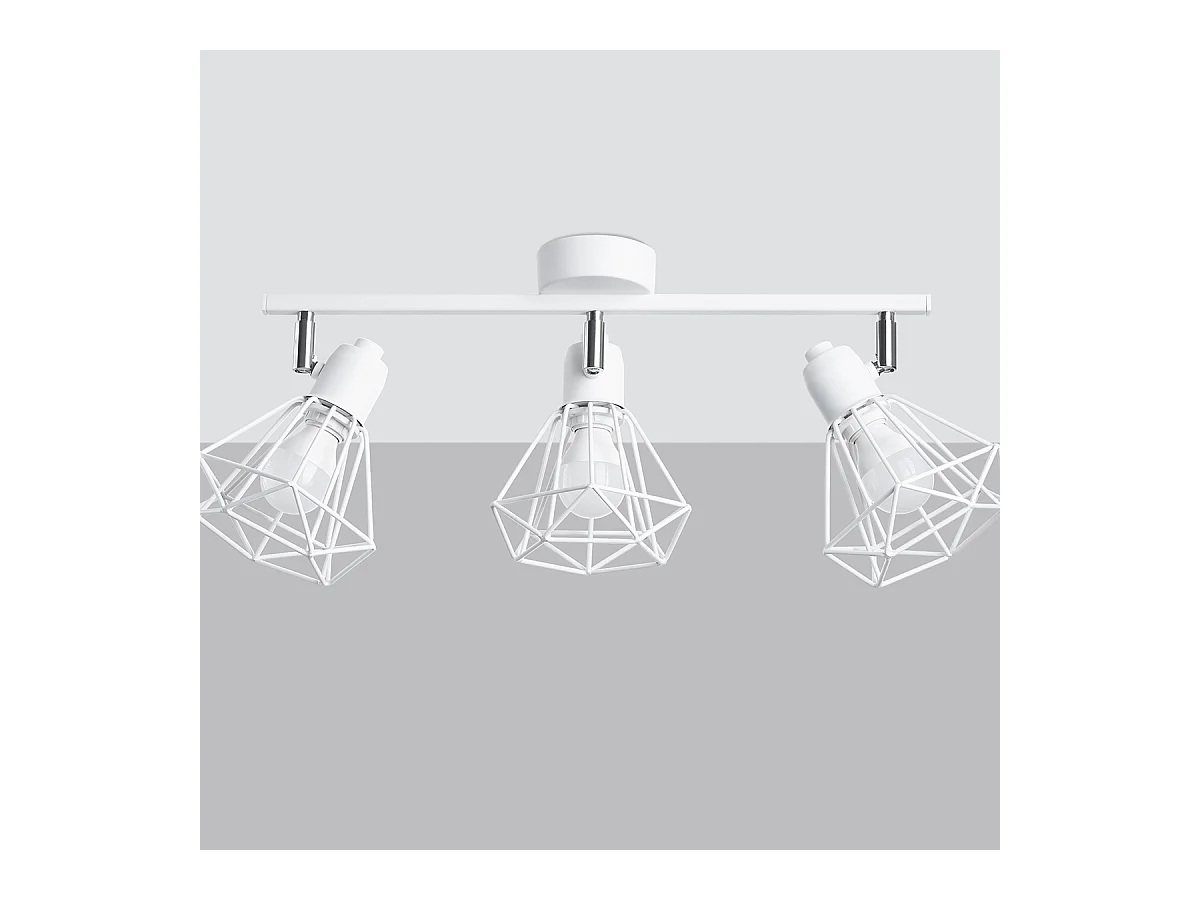 Plafondlampen Lunova modern van  - 3 lichtbronnen 3000K - L.52 x H.19 cm - wit