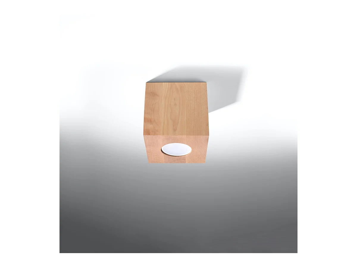 Lampade da soffitto Quadx scandinavo di legna - 1 sorgenti luminose 3000K - L.10 x A.10 cm - legno naturale