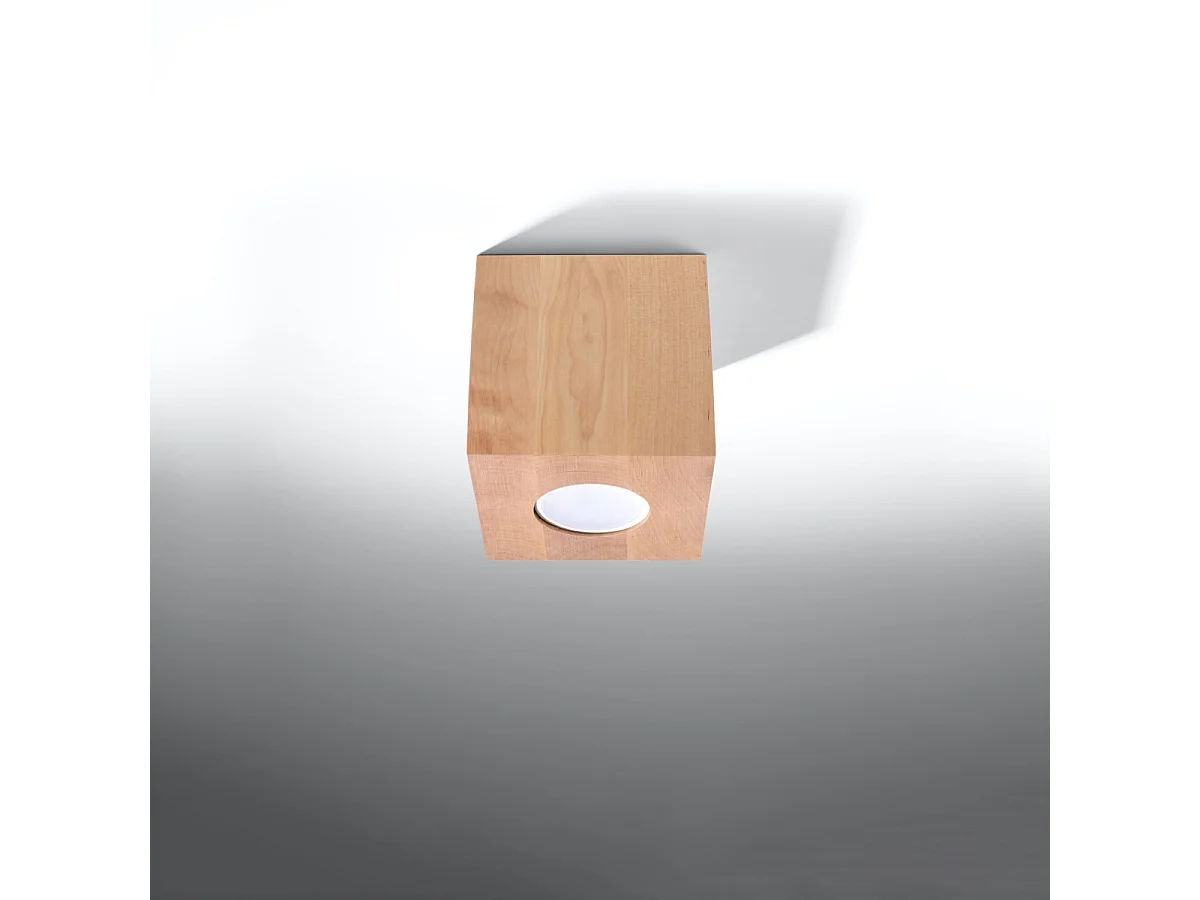 Plafonniers Quadx scandinave en bois - 1 sources lumineuses 3000K - L.10 x H.10 cm - bois naturel