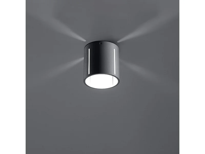 Plafonniers Brich moderne en aluminium - 1 sources lumineuses 3000K - L.10 x H.10 cm - gris