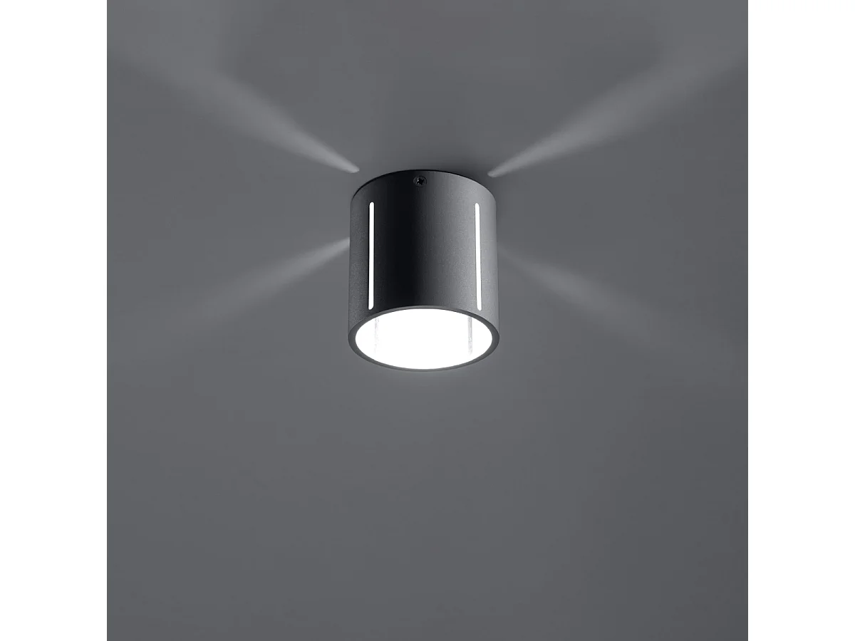 Plafonniers Brich moderne en aluminium - 1 sources lumineuses 3000K - L.10 x H.10 cm - gris