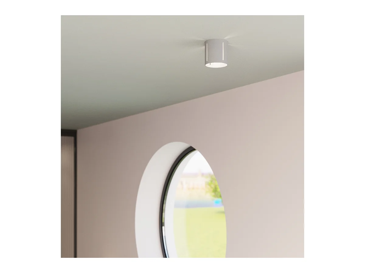 Plafonniers Brich moderne en aluminium - 1 sources lumineuses 3000K - L.10 x H.10 cm - gris