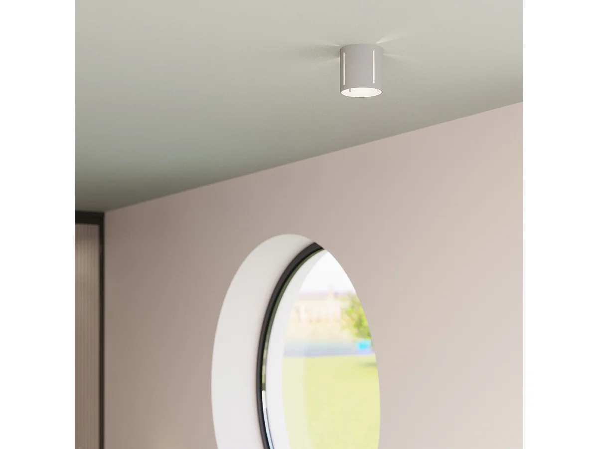 Plafonniers Brich moderne en aluminium - 1 sources lumineuses 3000K - L.10 x H.10 cm - gris