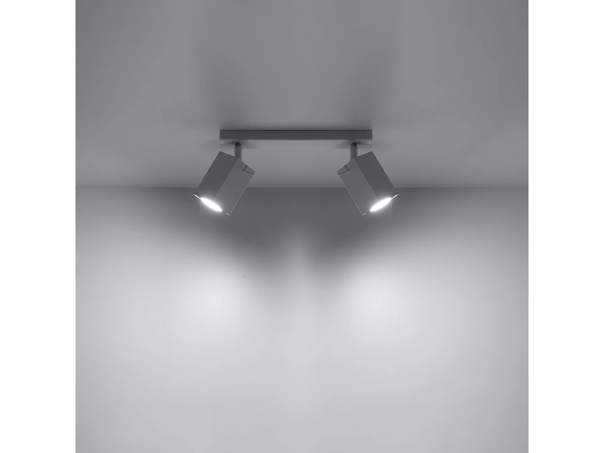 Plafonniers Briow moderne en acier - 2 sources lumineuses 3000K - L.30 x H.16 cm - blanc